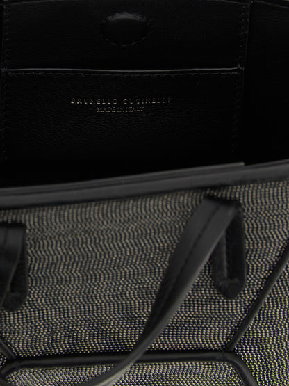Brunello Cucinelli Schwarze Handtasche aus Messing
