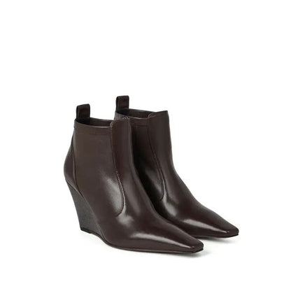 Brunello Cucinelli Braune Lederstiefeletten