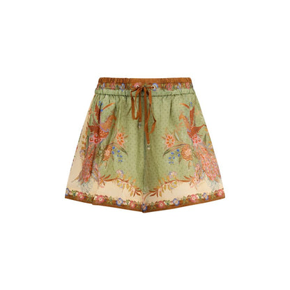 Zimmermann Mehrfarbige Cargo-Shorts aus Seide