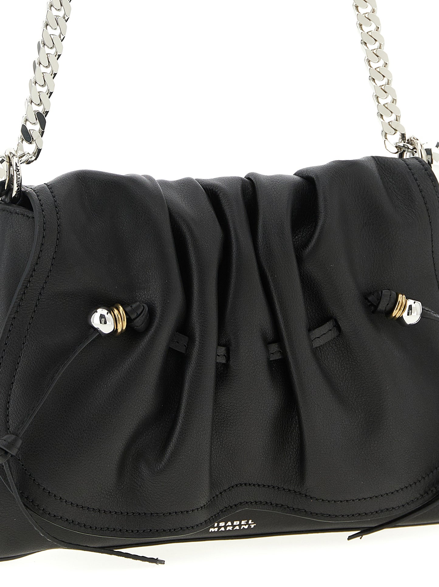 Isabel Marant Schwarze Kalbsleder-Schultertasche