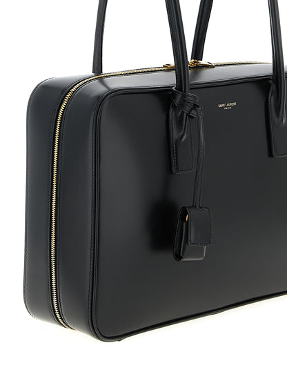 Saint Laurent Schwarze Kalbsleder-Schultertasche