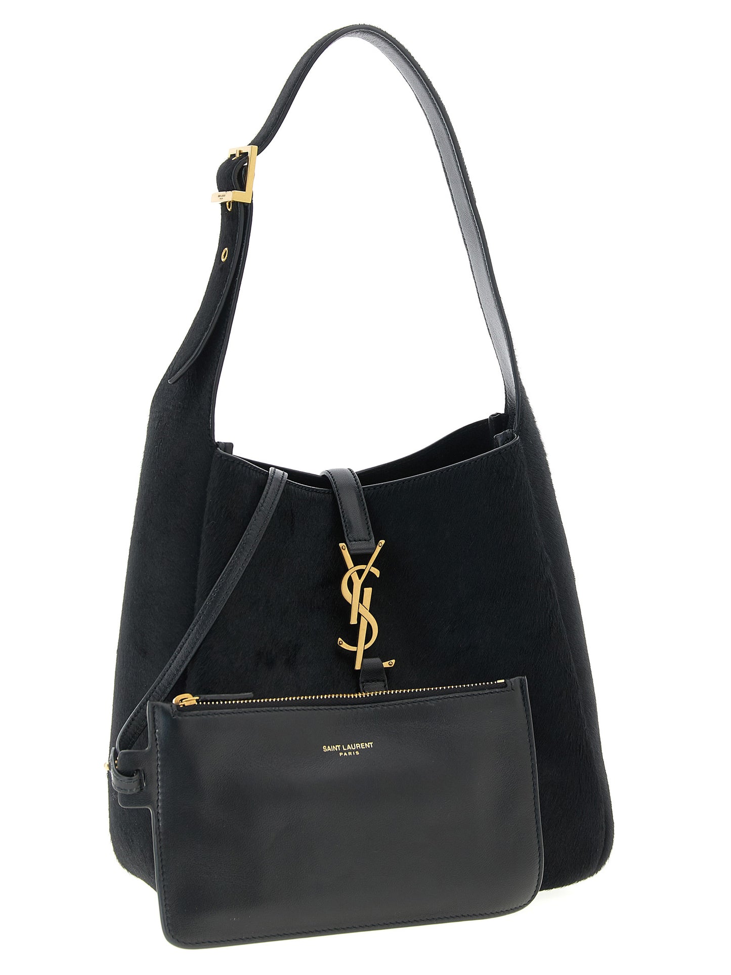 Saint Laurent Schwarze Kalbsleder-Schultertasche