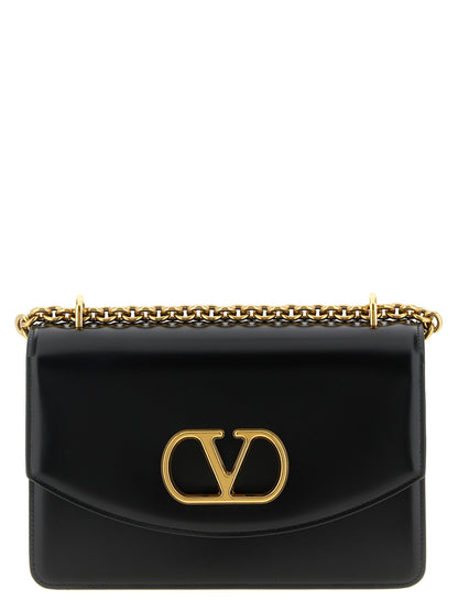 Valentino Garavani Schwarze Kalbsleder-Schultertasche