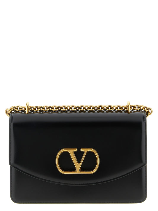 Valentino Garavani Schwarze Kalbsleder-Schultertasche