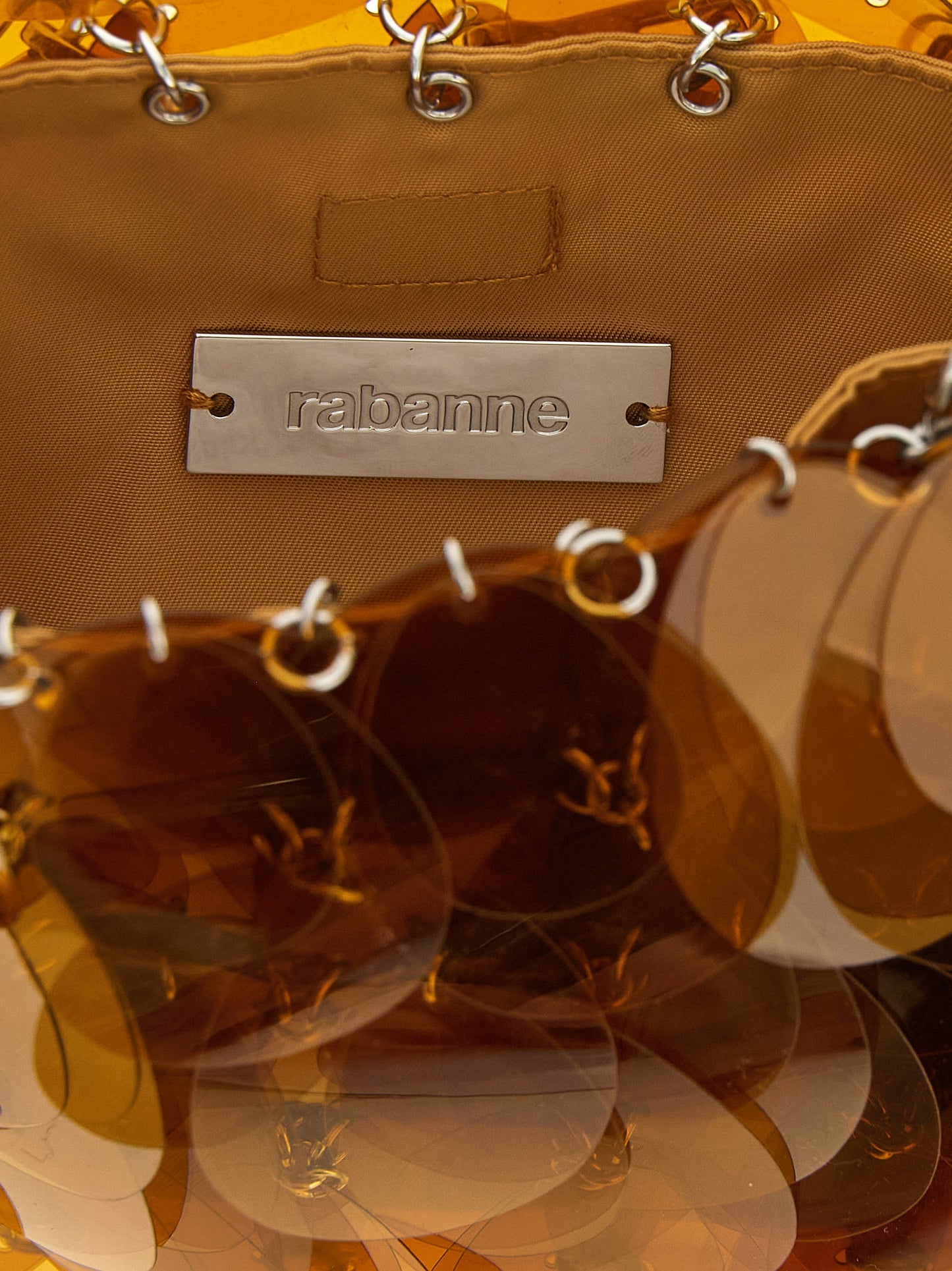 Paco Rabanne Orange Schultertasche aus Polyester