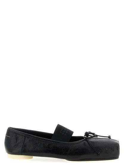 MM6 Maison Margiela Schwarze Ballerinas aus Kalbsleder