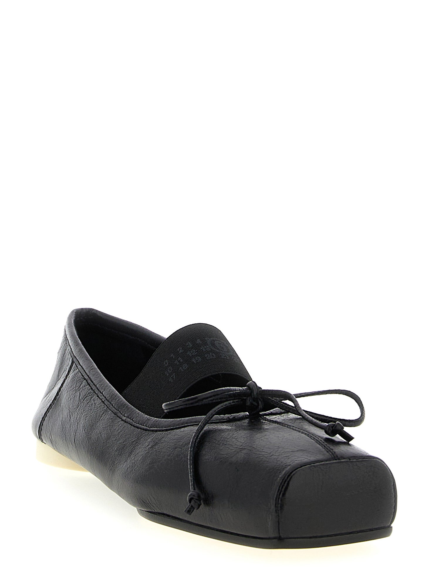 MM6 Maison Margiela Schwarze Ballerinas aus Kalbsleder