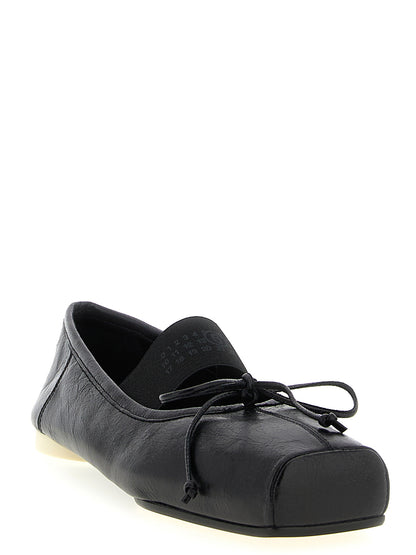 MM6 Maison Margiela Schwarze Ballerinas aus Kalbsleder