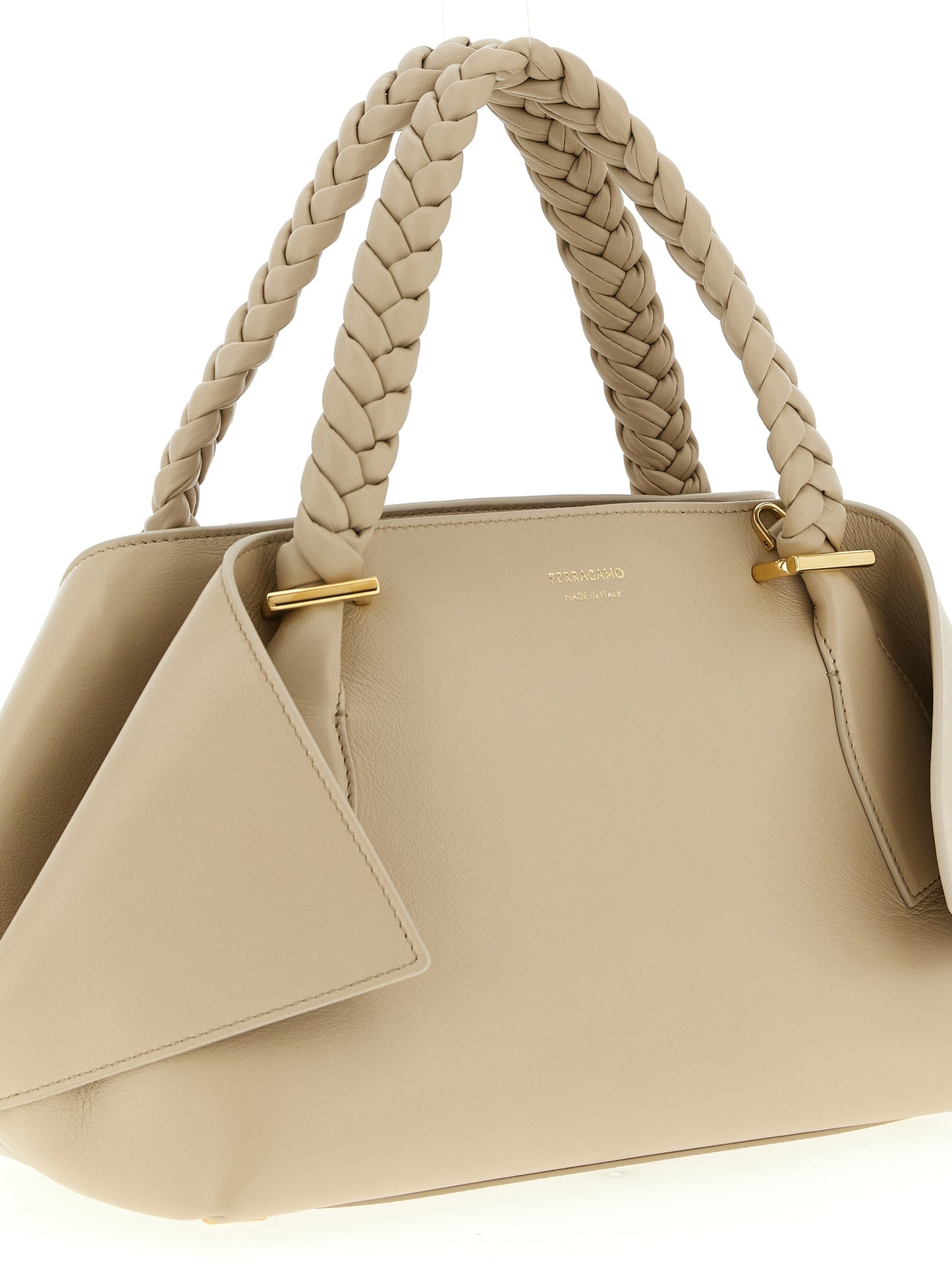 Ferragamo Graue Kalbsleder-Handtasche