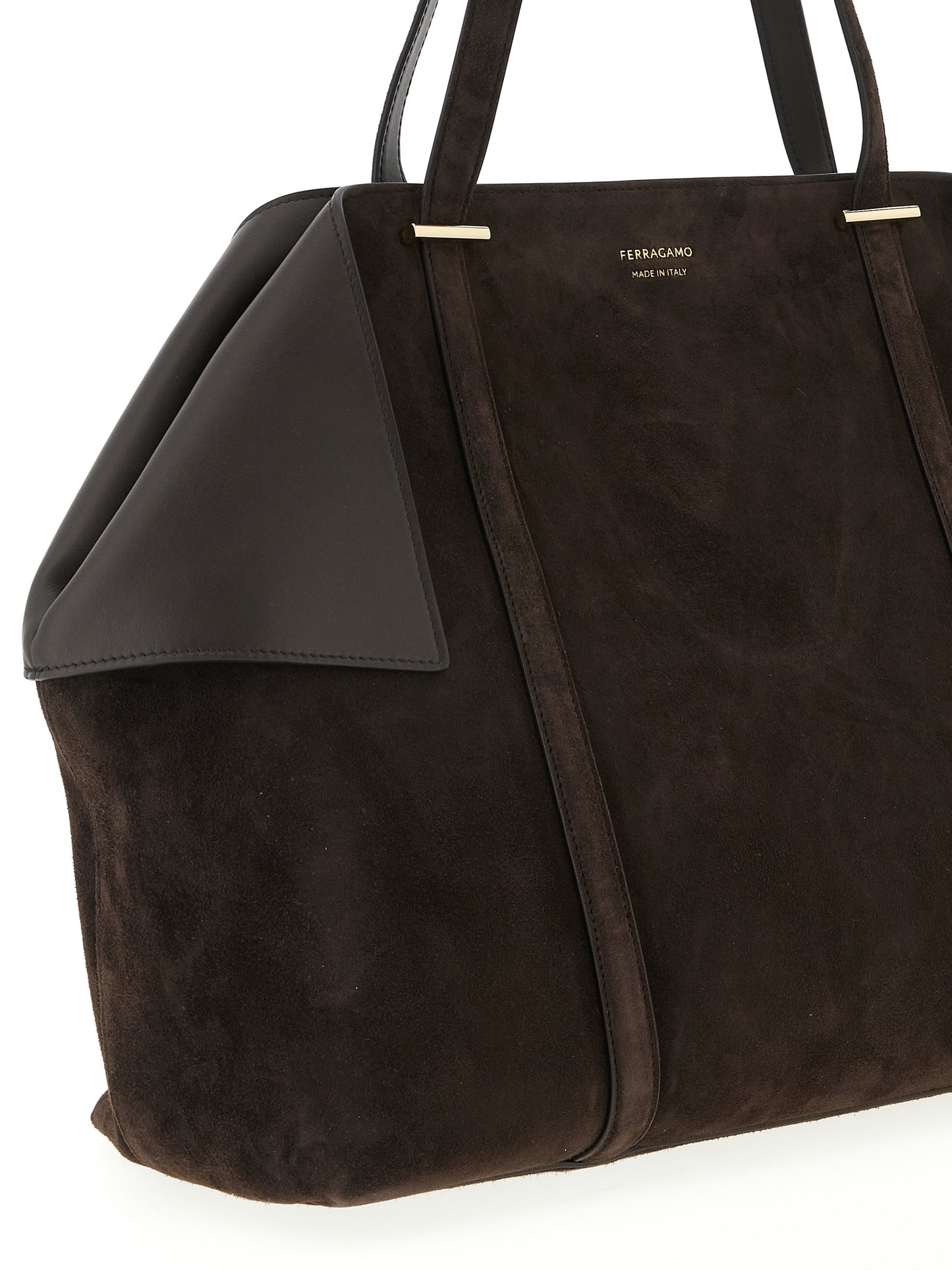 Ferragamo Braune Ziegenleder-Schultertasche