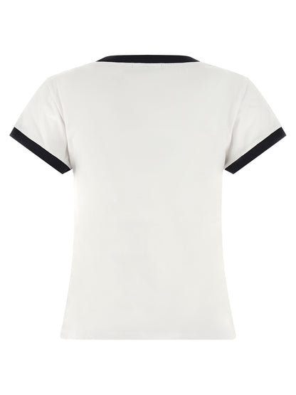 Ganni Weißes T-Shirt aus Bio-Baumwolle