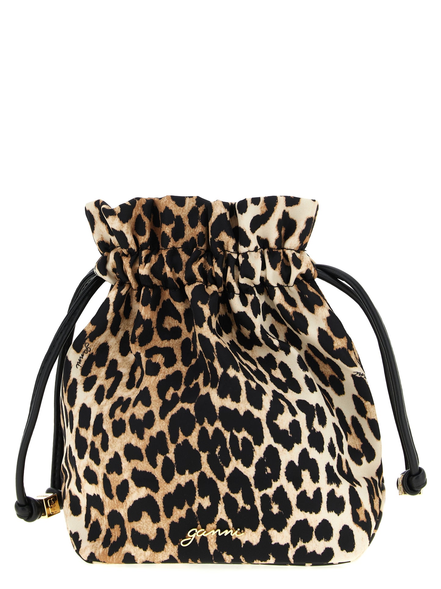 Ganni Braune Schultertasche aus recyceltem Polyamid