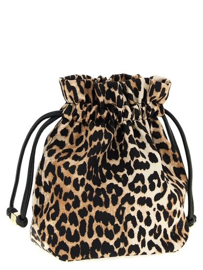 Ganni Braune Schultertasche aus recyceltem Polyamid