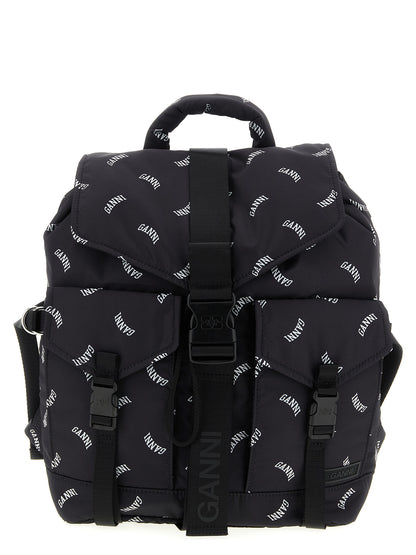 Ganni Schwarzer Rucksack aus Polyester