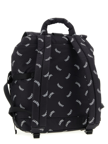 Ganni Schwarzer Rucksack aus Polyester