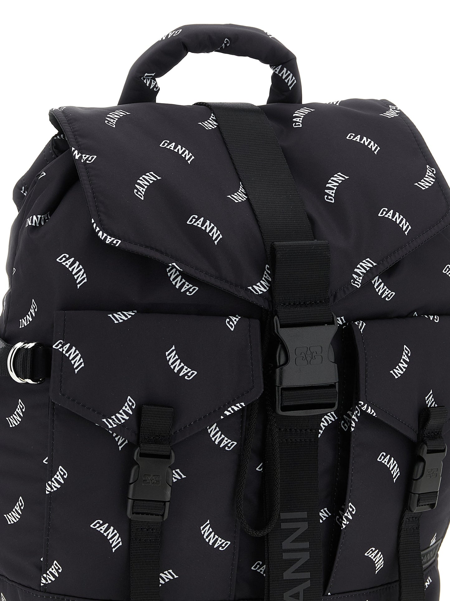 Ganni Schwarzer Rucksack aus Polyester