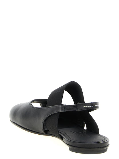 MM6 Maison Margiela Schwarze Lammleder-Sandalen