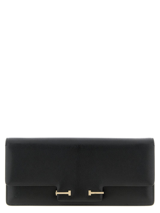 Tom Ford Schwarze Umhängetasche aus Ziegenleder