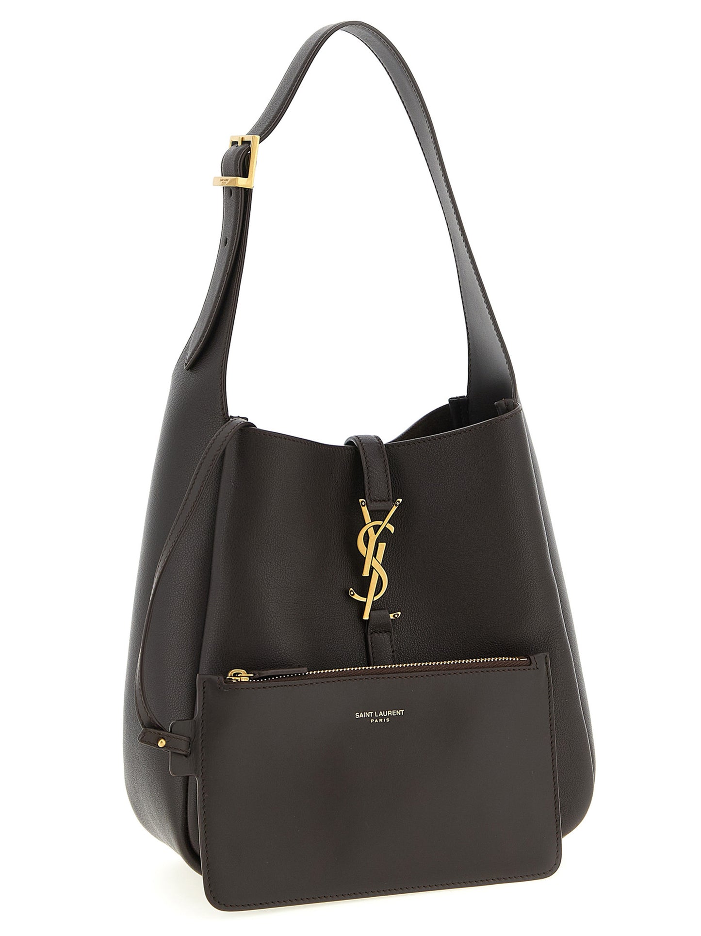 Saint Laurent Braunes Kalbsleder Damen Crossbody Tasche
