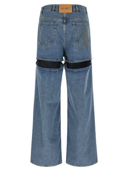 The Attico Blaue Baumwolljeans Denim
