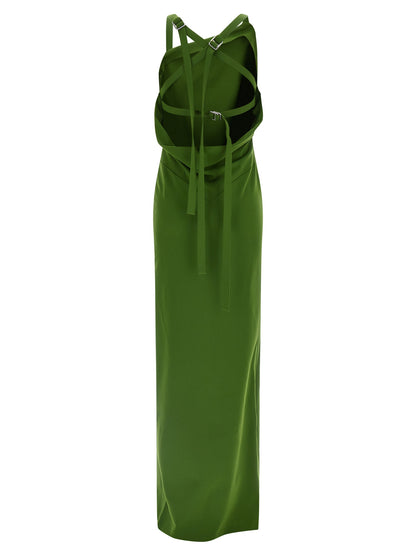 The Attico Zweifarbige Viskose-Maxikleid