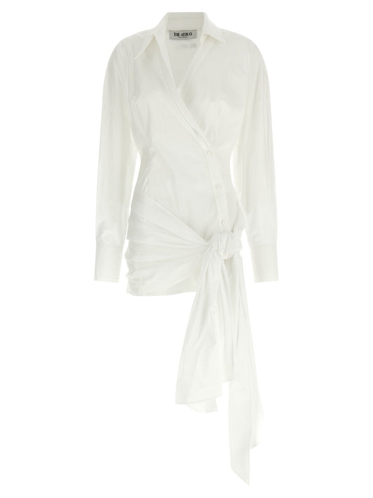 The Attico Weißes Baumwoll-Kurzkleid