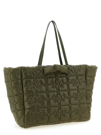 Ganni Zweifarbige Tote Bag aus recyceltem Polyamid