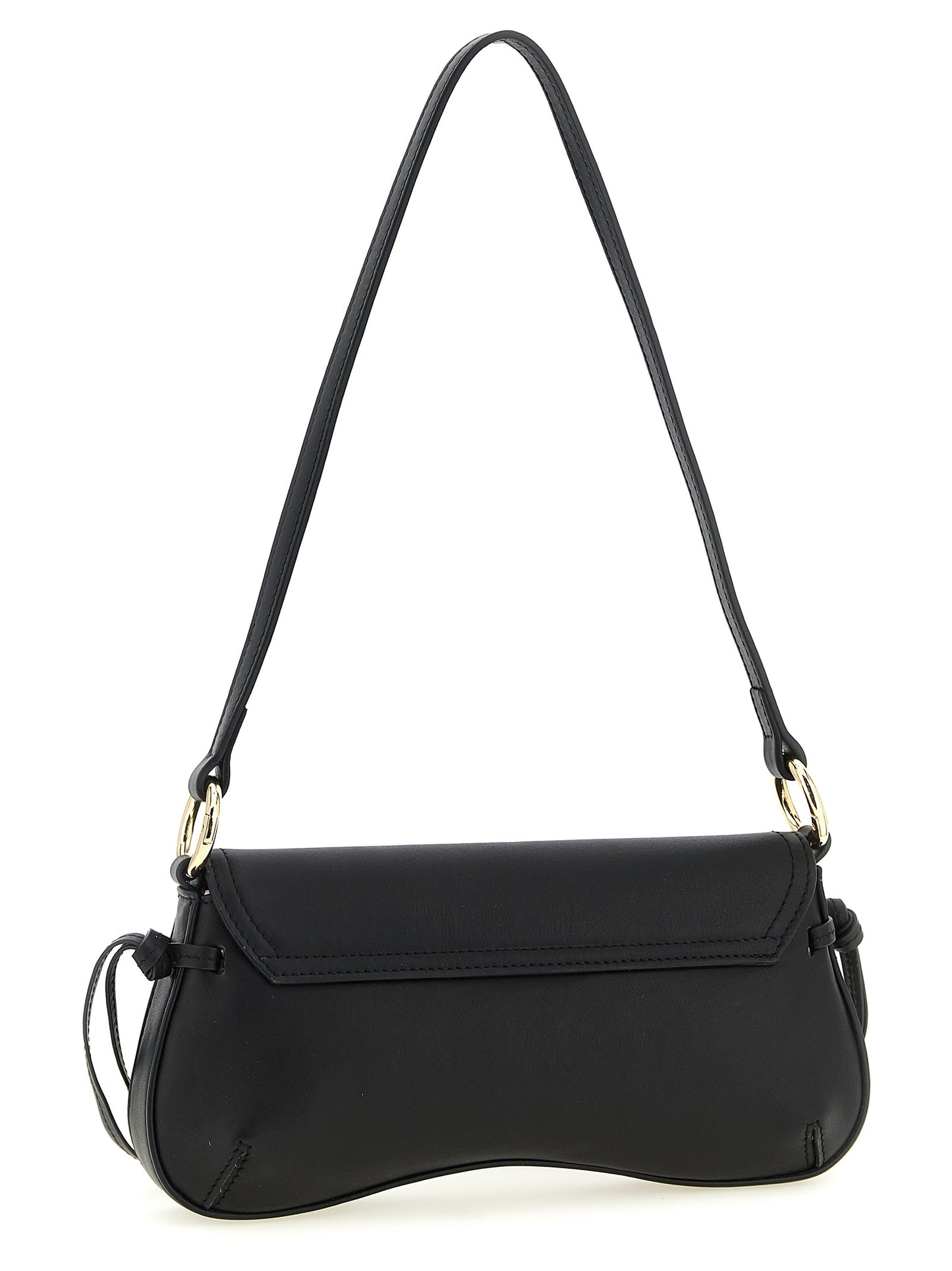 Twinset Schwarze Leder Umhängetasche