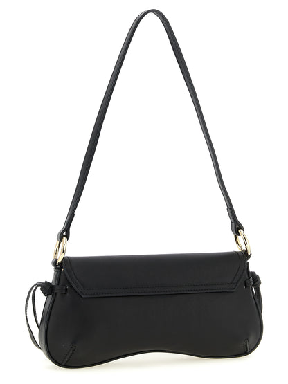 Twinset Schwarze Leder Umhängetasche