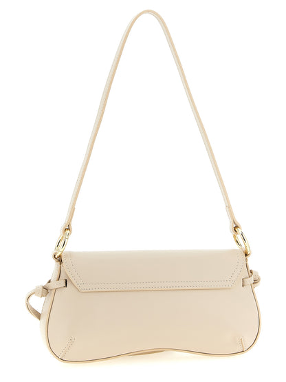 Twinset Weiße Leder Schultertasche