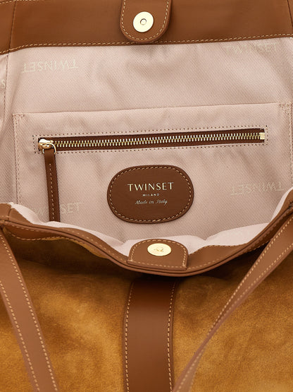 Twinset Braun Polyethylen Frauen Umhängetasche