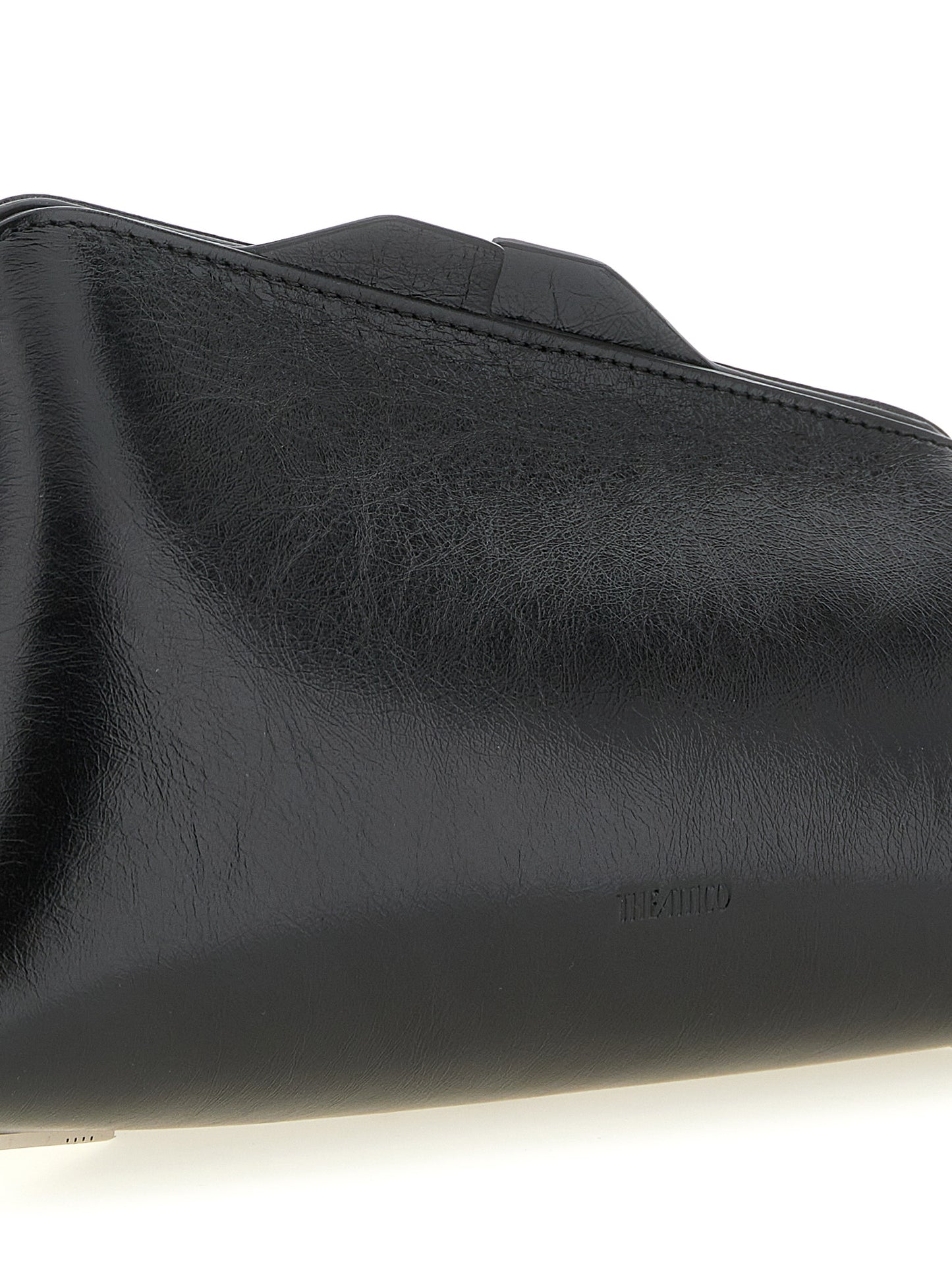 The Attico Schwarze Kalbsleder-Clutch