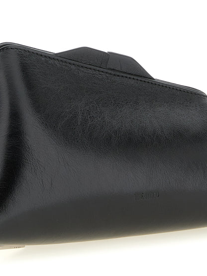 The Attico Schwarze Kalbsleder-Clutch