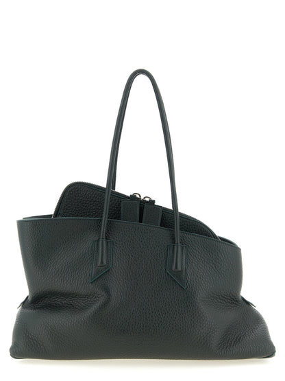 The Attico Zweifarbige Schultertasche aus Kalbsleder