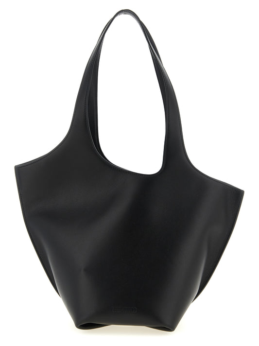 The Attico Schwarze Kalbsleder-Schultertasche