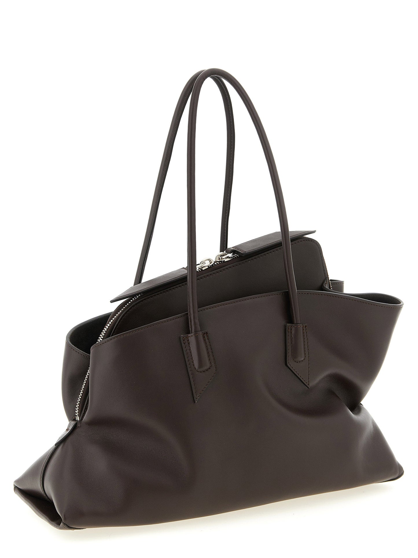 The Attico Braunes Kalbsleder Damen Crossbody Tasche
