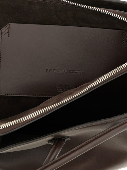 The Attico Braunes Kalbsleder Damen Crossbody Tasche