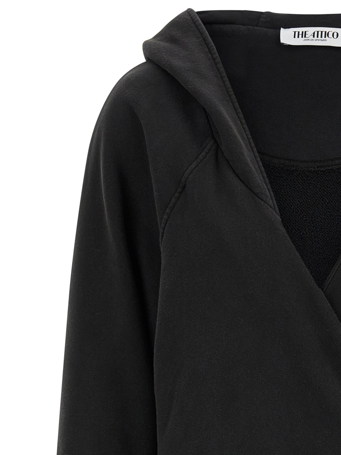 The Attico Schwarzes kurzes Baumwollkleid
