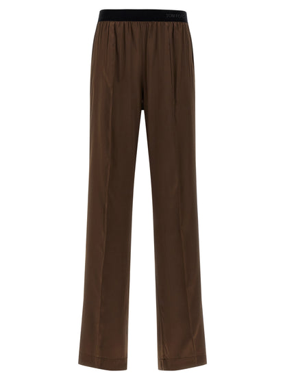 Tom Ford Braune Seidenhose Lässig