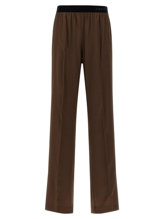 Tom Ford Braune Seidenhose Lässig