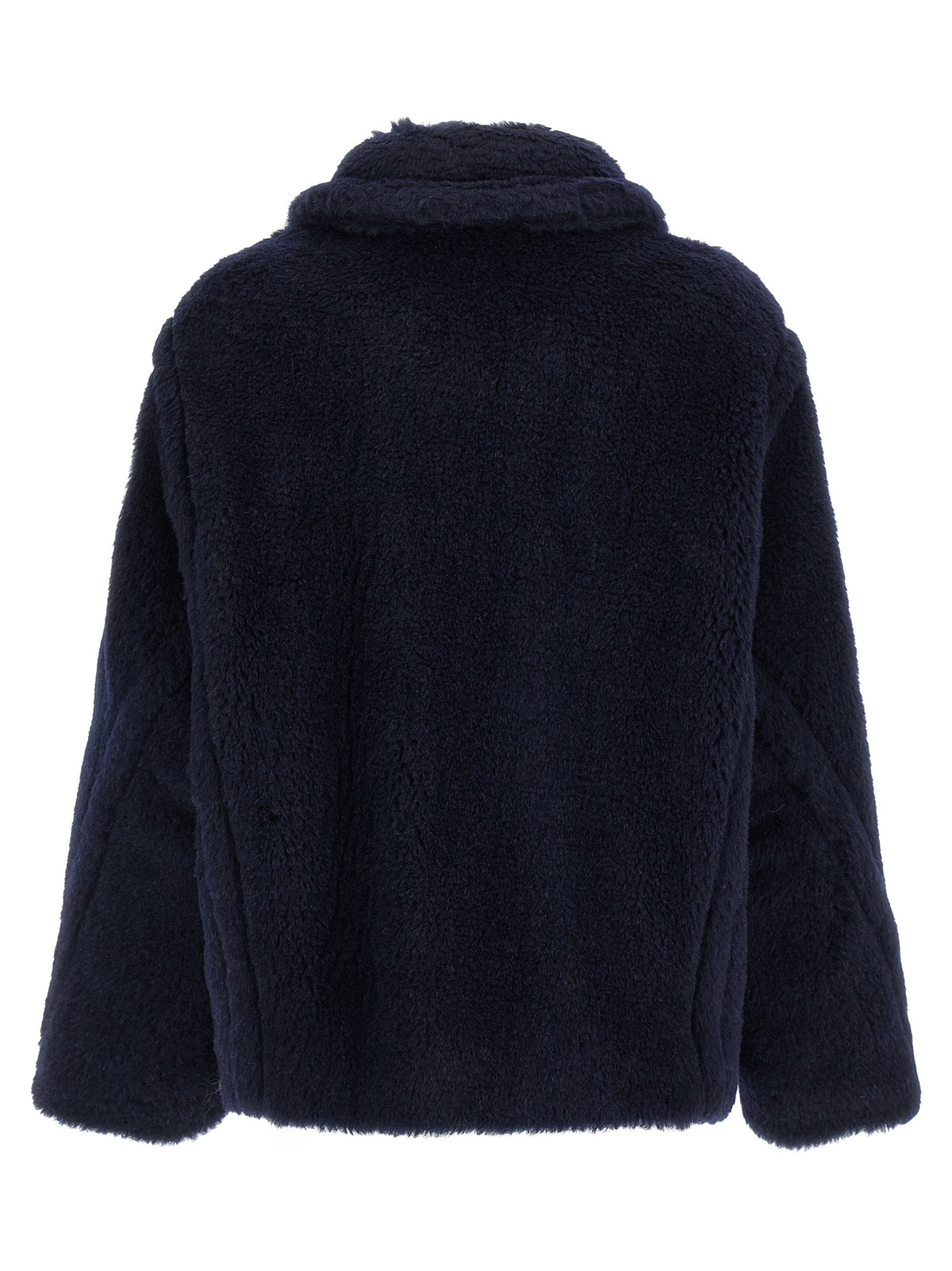 Max Mara Cappotto in Alpaca e Pelle – Blu