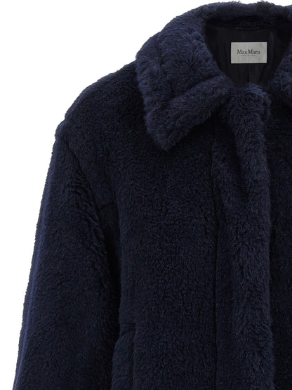 Max Mara Cappotto in Alpaca e Pelle – Blu