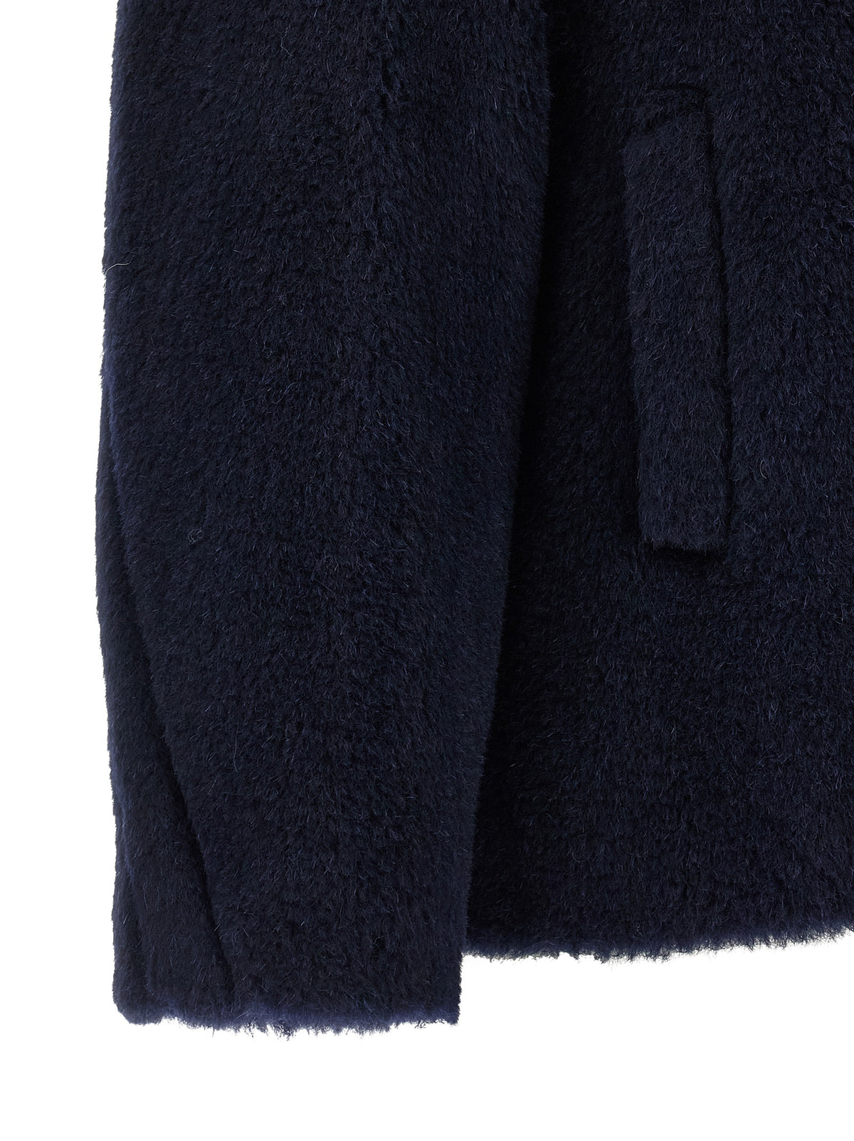 Max Mara Cappotto in Alpaca e Pelle – Blu