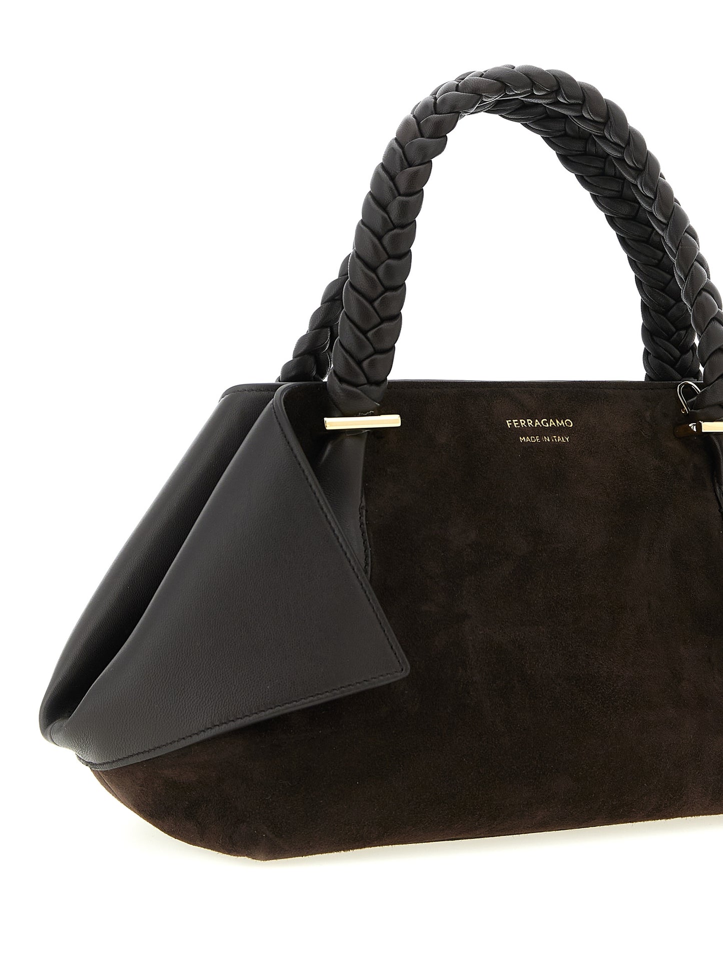 Ferragamo Braune Ziegenleder-Handtasche