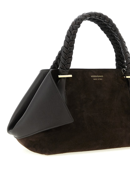 Ferragamo Braune Ziegenleder-Handtasche