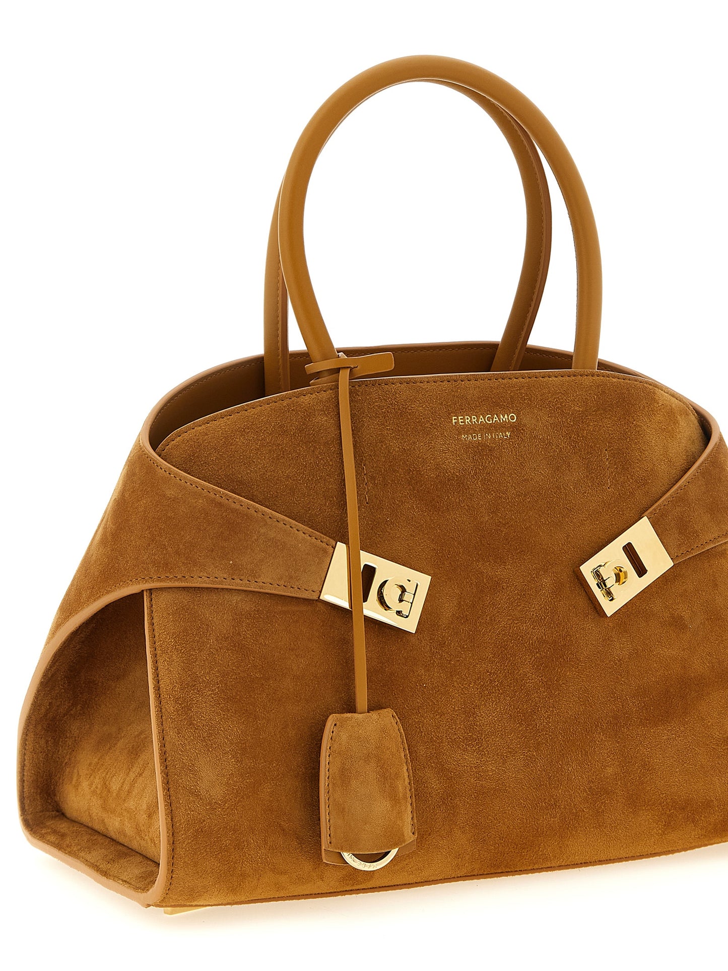 Ferragamo Beige Ziegenleder Handtasche