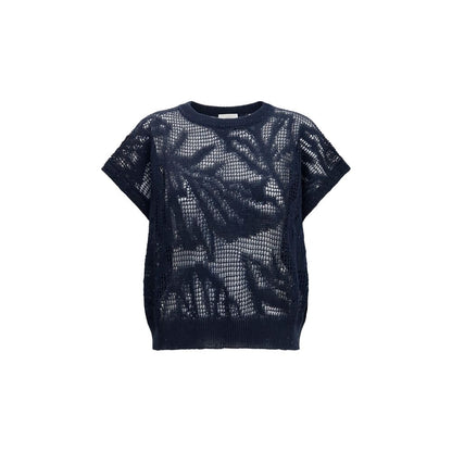 Brunello Cucinelli Blaues Leinen-Sweatshirt