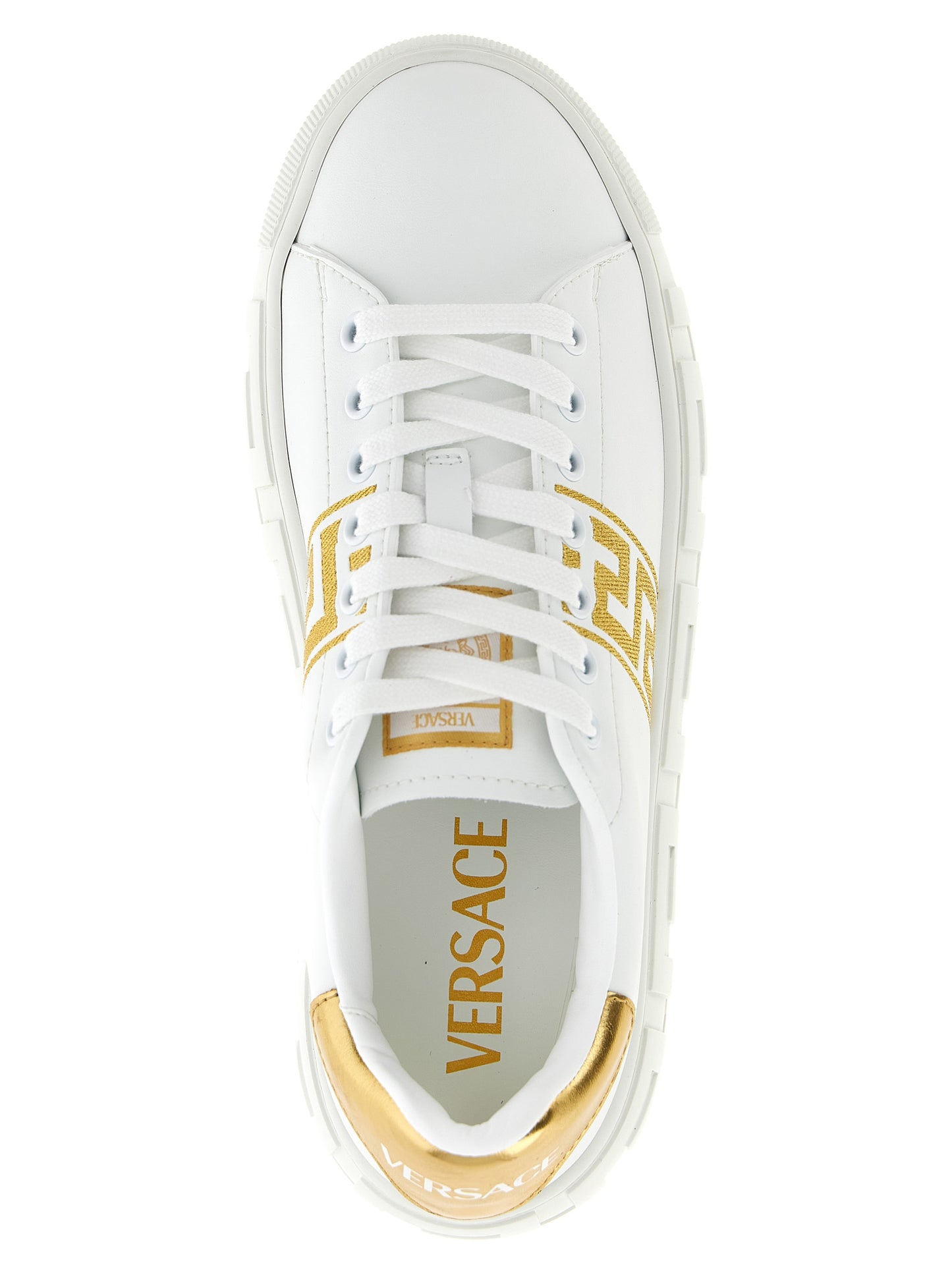 Versace Goldene Nylon-Plateau-Sneaker