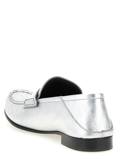 Versace Loafer aus Lammleder in Silber