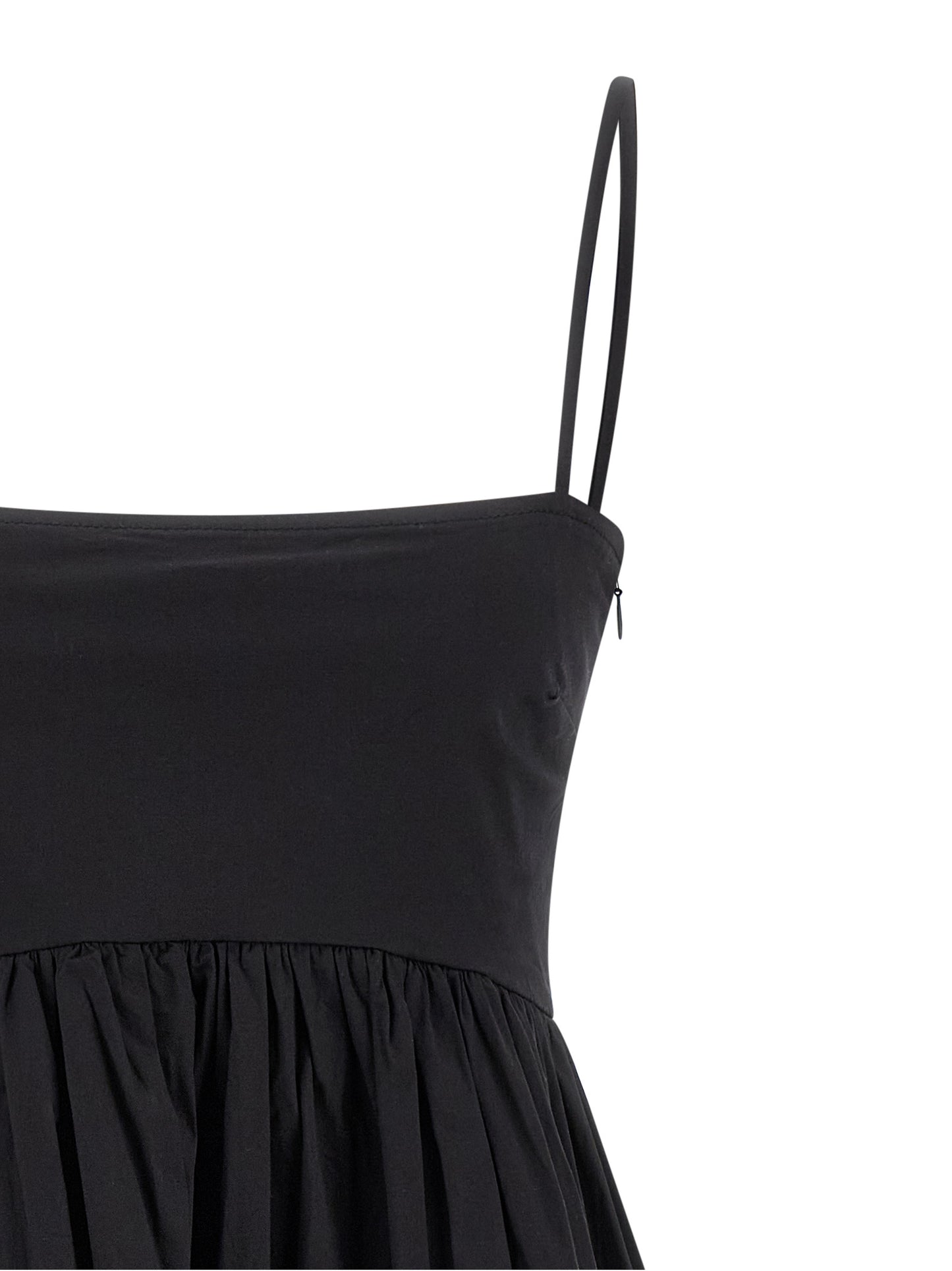 Ganni Schwarzes kurzes Baumwollkleid